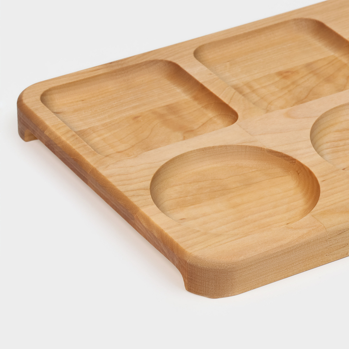 Поднос-подставка Adelica «Чайная станция», на 2 персоны, с потайными ручками, 40×18×1,8 см, берёза Поднос-подставка Adelica «Чайная станция», на 2 персоны, с потайными ручками, 40×18×1,8 см, берёза