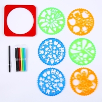 Трафареты &laquo;Фигуры&raquo;, набор 6 шт., 6 шт. фломастеров, ручка, бумага