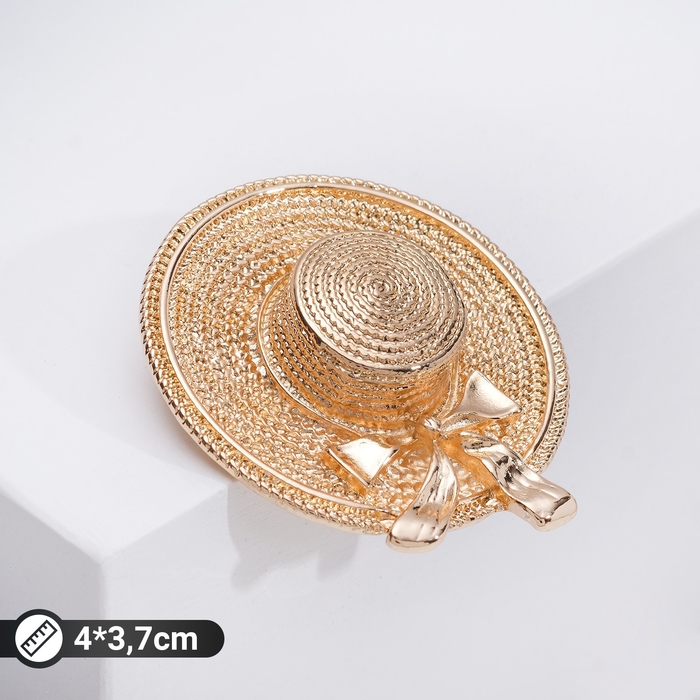 Брошь &laquo;Шляпка&raquo;, цвет золото