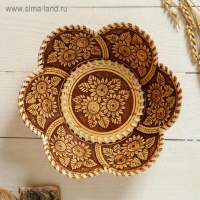 Тарелка "Подсолнух", береста