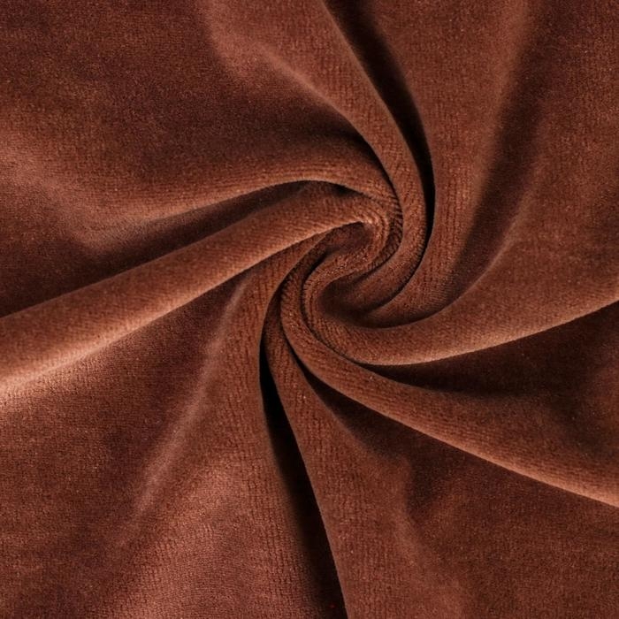 Отрез трикотажный для рукоделия, велюр, цвет коричневый, 45 &times; 50 см