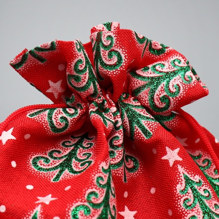 Мешочек подарочный холща «Добра в Новом Году», ёлки, 20 х 30 см +/- 1.5 см, Новый год Мешочек подарочный холща «Добра в Новом Году», ёлки, 20 х 30 см +/- 1.5 см, Новый год