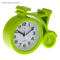 Часы - будильник настольные "Велосипед", дискретный ход, циферблат d-7 см, 11 х 13 см, АА