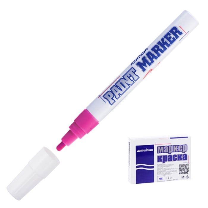 Маркер-краска (лаковый) MunHwa, 4.0 мм, розовая нитро-основа Маркер-краска (лаковый) MunHwa, 4.0 мм, розовая нитро-основа
