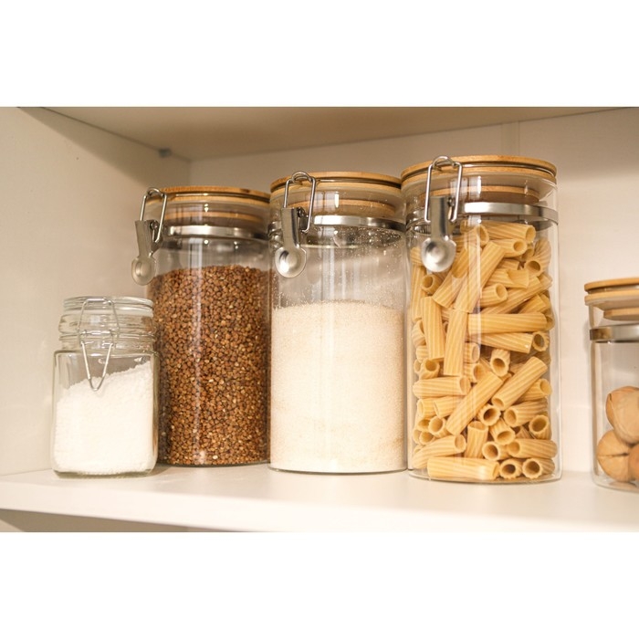 Банка стеклянная для сыпучих продуктов с бугельным замком Magistro &laquo;Эко&raquo;, 1,2 л, 10&times;20 см