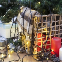 Гирлянда &laquo;Нить&raquo; 20 м, IP20, тёмная нить, 200 LED, свечение тёплое белое, 8 режимов, 220 В