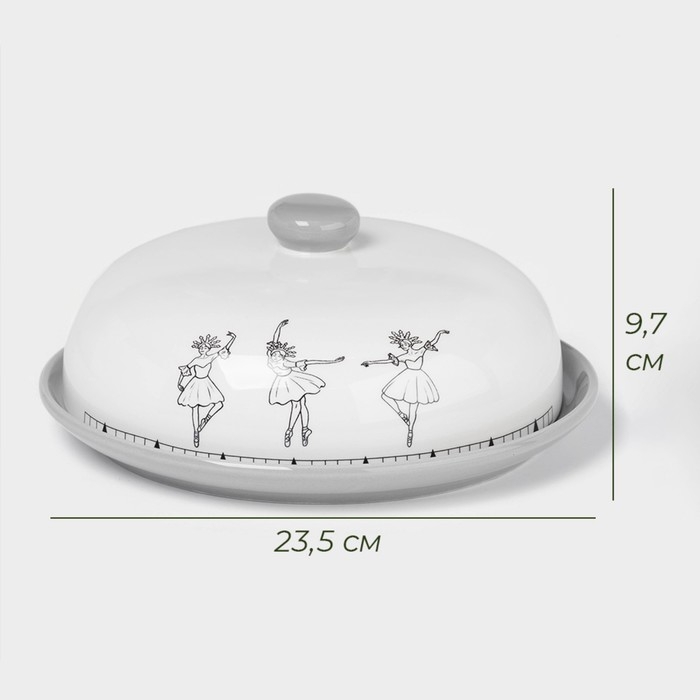 Блинница новогодняя Доляна &laquo;Волшебная сказка&raquo;, d=23 см, керамика, цвет белый