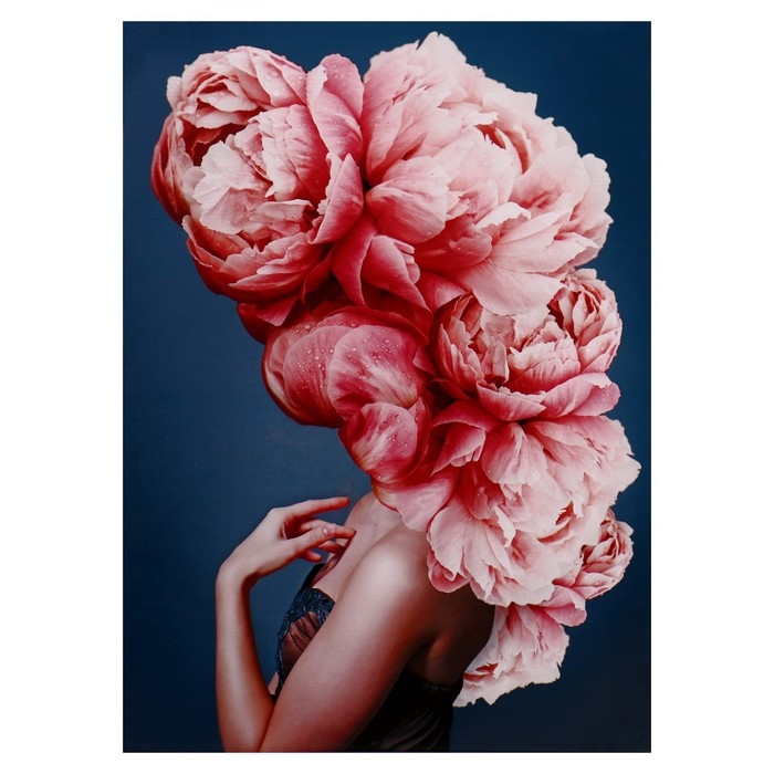 Картина-холст на подрамнике Картина-холст на подрамнике "В шикарных пионах" 50х70 см