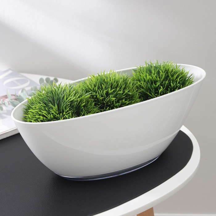 Горшок с поддоном &laquo;Лодочка&raquo;, 3 л, цвет белый