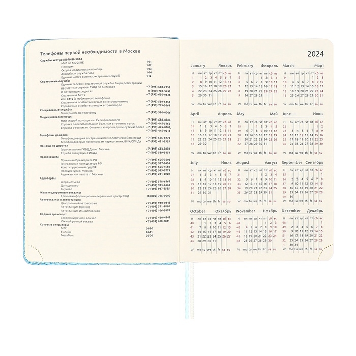 Ежедневник датированный 2025 года A5, 168 листов, deVENTE. Barbara, твердая обложка кожзам с поролоном, перфорацией, ляссе, блок 70, голубой