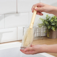 Ёршик для посуды Доляна, 25,5&times;7&times;3,5 см, овал, деревянная ручка