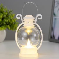 Ночник "Свечка в фонаре" 3хLR1130 белый 8х8х12 см RISALUX