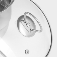 Пароварка-яйцеварка из нержавеющей стали &laquo;Вейлер&raquo;, 18&times;22 см, стеклянная крышка, цвет хромированный