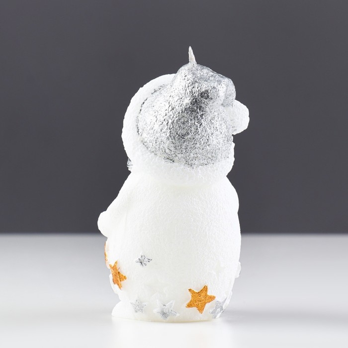 Свеча декоративная "Снеговичок", 6&times;5,5&times;11 см, белый