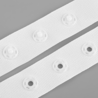 Застёжка для боди, d = 8 мм, 1,8 &times; 7 см, 20 шт, цвет белый
