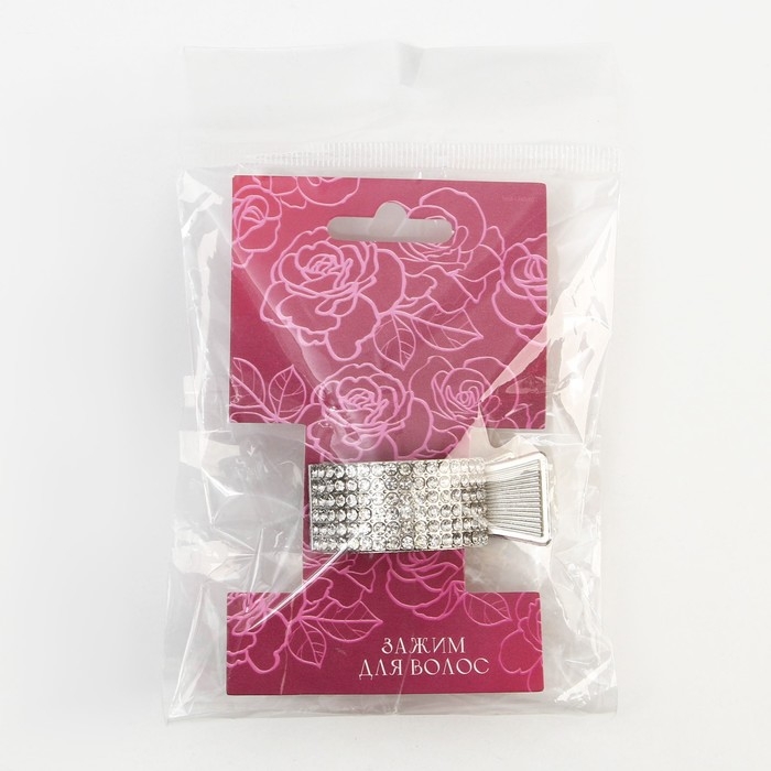Зажим для волос со стразами &laquo;Нежность&raquo;, 3,5 х 4,5 х 1.5 см