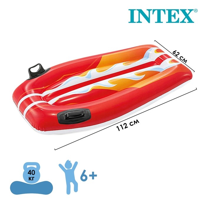 Плотик надувной &laquo;Джой Райдер&raquo;, с ручками, 112 х 62 см, от 6 лет, цвет МИКС, 58165NP INTEX