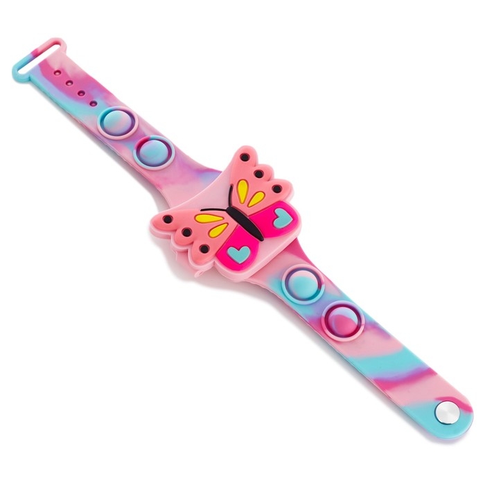 Часы наручные электронные, детские, Часы наручные электронные, детские, "Бабочка", ремешок pop-it, l-22.5 см
