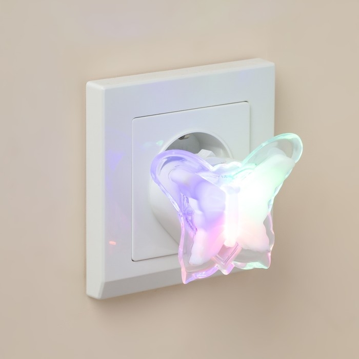 Ночник Ночник "Бабочка" пластик 5,5х7,5х6 см RISALUX