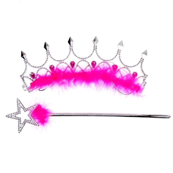 Карнавальный набор &laquo;Маленькой принцессы&raquo;, 2 предмета: жезл, корона на резинке