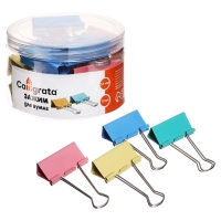 Набор зажимов для бумаг, 51 мм, цветные, 4 цвета, МИКС Набор зажимов для бумаг, 51 мм, цветные, 4 цвета, МИКС