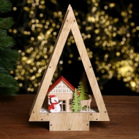 Декор с подсветкой &laquo;Домик в виде ёлки&raquo; 18 &times; 5 &times; 28 см