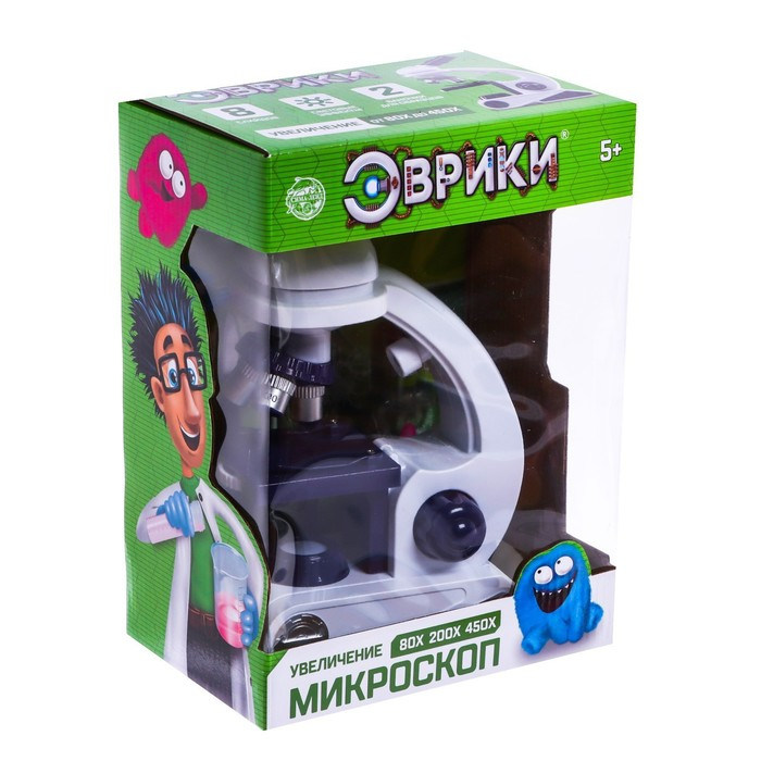 Микроскоп «Юный биолог», увеличение х80, х200, х450, с подсветкой Микроскоп «Юный биолог», увеличение х80, х200, х450, с подсветкой
