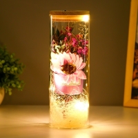 Ночник колба "Букет с розовым цветком" LED от батареек LR1130 8х8х23 см RISALUX Ночник колба "Букет с розовым цветком" LED от батареек LR1130 8х8х23 см RISALUX