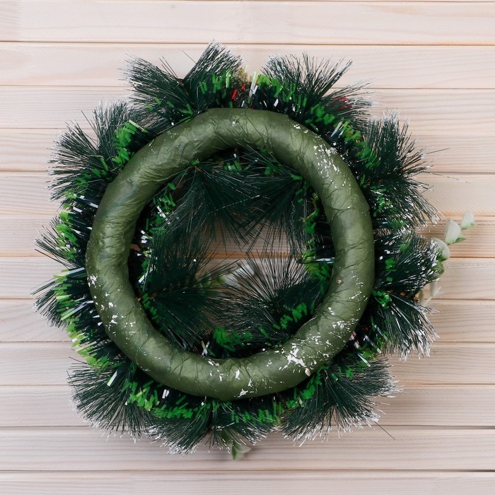 Венок новогодний d- 20 см"Уютная сказка" хлопок ягоды