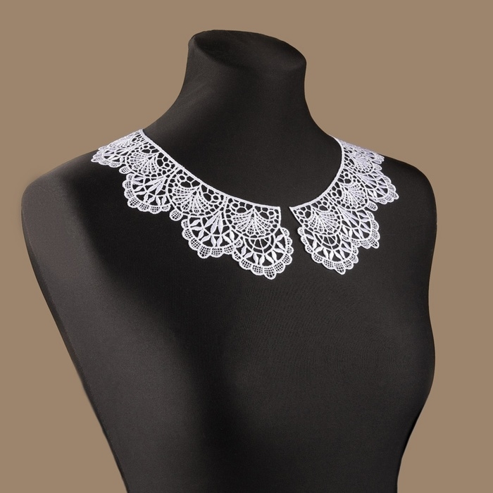 Воротник пришивной, гипюровый, 21 &times; 7 см, цвет белый