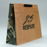 Пакет подарочный крафтовый горизонтальный, упаковка, &laquo;Защитник N1&raquo;, L 40 х 31 х 11.5 см