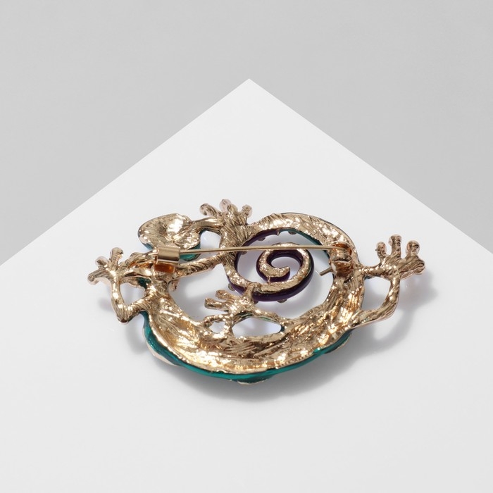 Брошь &laquo;Хамелеон&raquo;, цветная в золоте