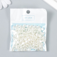 Бусины для творчества пластик "Плоские жемчужинки" набор 20 гр