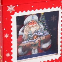 Коробка подарочная новогодняя складная с 3D эффектом &laquo;Почта&raquo;, 11 х 11 х 13 см, Новый год