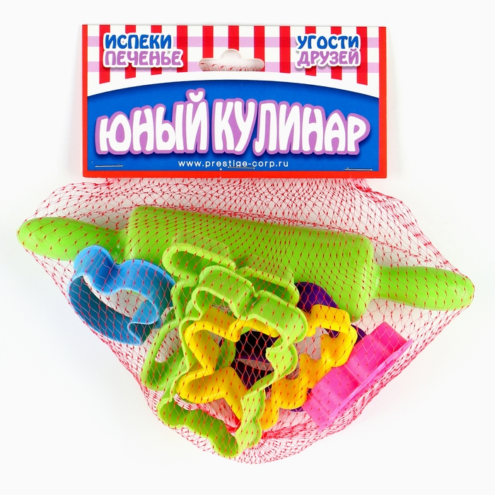 Игровой набор, скалка и формочки, в сетке