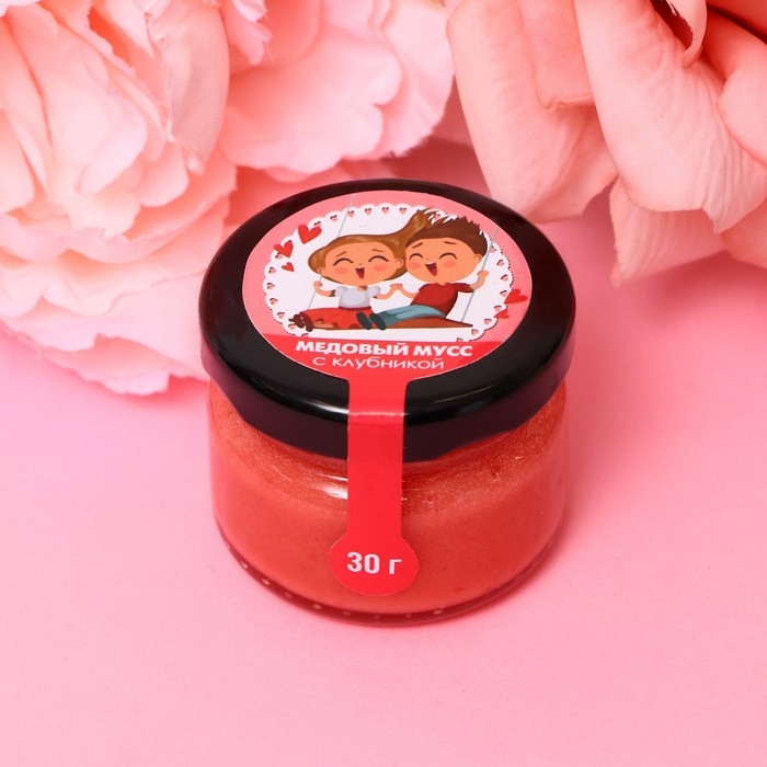 Медовый мусс Медовый мусс "14 февраля" клубника, 30 г