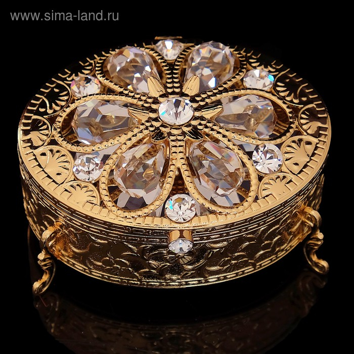 Шкатулка &laquo;Грация&raquo;, с бархатом, 7,5&times;5,5&times;4.5 см, с кристаллами