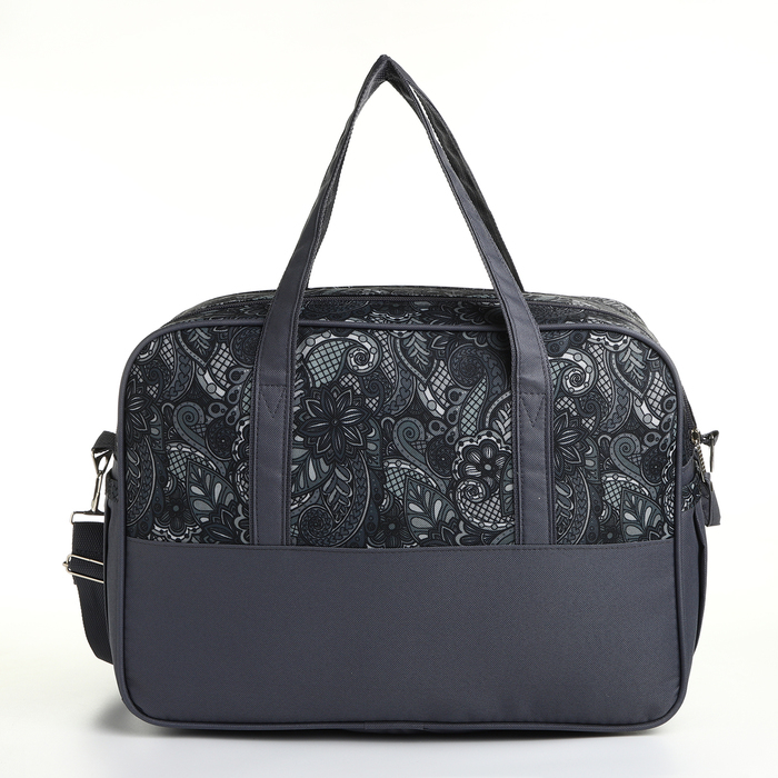 Сумка дорожная на молнии, 3 наружных кармана, длинный ремень, цвет серый Сумка дорожная на молнии, 3 наружных кармана, длинный ремень, цвет серый