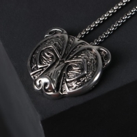 Кулон-амулет &laquo;Помпеи&raquo; медведь, цвет чернёное серебро, 70 см