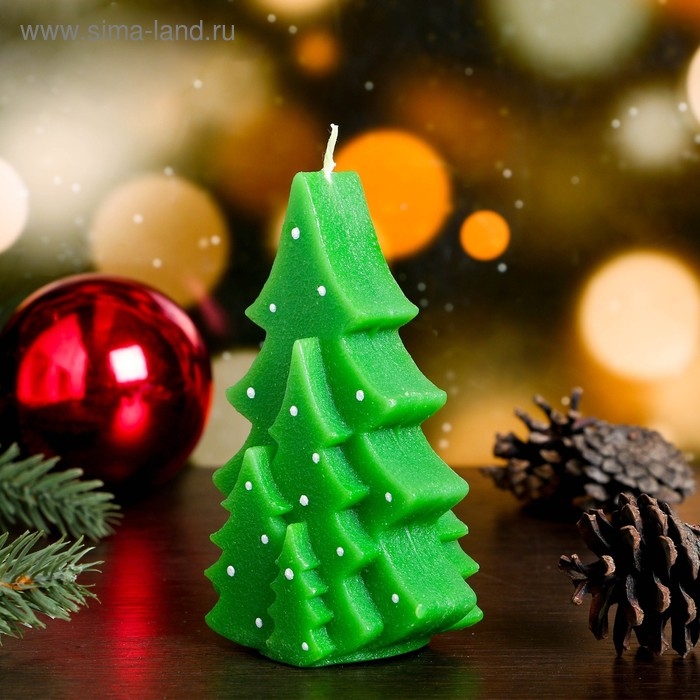 Свеча декоративная "Еловый лес", 7,5&times;4,5&times;12 см, зеленая