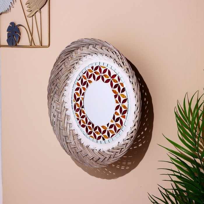 Зеркало Зеркало "Романтика" кокос 35 см