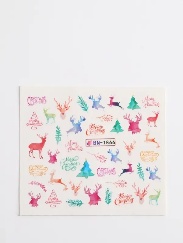 Слайдеры для ногтей &laquo;Олени&raquo;, разноцветные