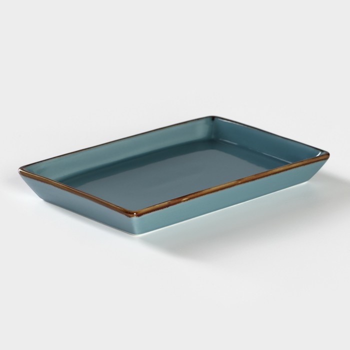 Маслёнка фарфоровая Magistro &laquo;Церера&raquo;, 18&times;12 см, цвет голубой