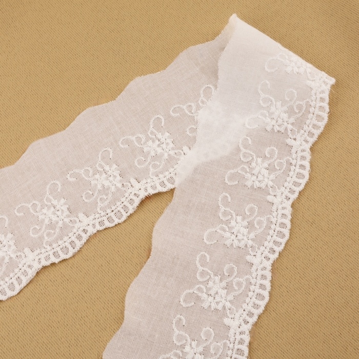 Кружево шитьё 50мм*15&plusmn;1ярд(13,7м&plusmn;1м) белый АУ