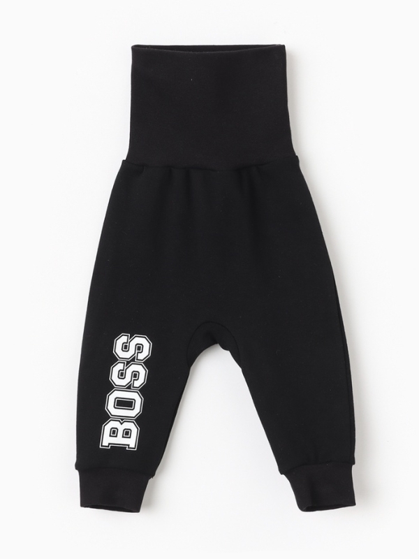 Ползунки-штанишки Крошка Я "Little Boss", рост 68-74 см, черный