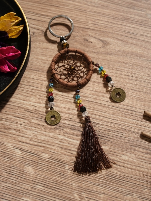 Брелок "Ловец снов" 4х15 см. коричневый