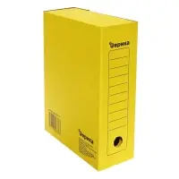 Папка архивная с завязками,микрогофрокартон, 100мм, желтый, до 900л.