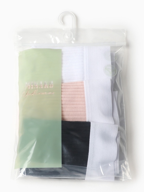 Набор трусов бразилиана MINAKU рубчик размер 48-50 (белый, бежевый, чёрный) 3 шт