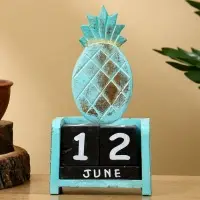 Календарь настольный "Ананас" дерево 11х5х16 см, цв. бирюзовый