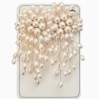 Серьги жемчуг "Россыпь в цветке", цвет белый в золоте